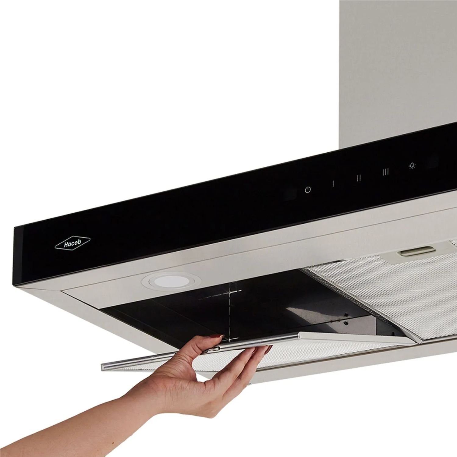 Campana Recirculadora Extractora HACEB 90cm Negro Inox 3 Vel - Image 5