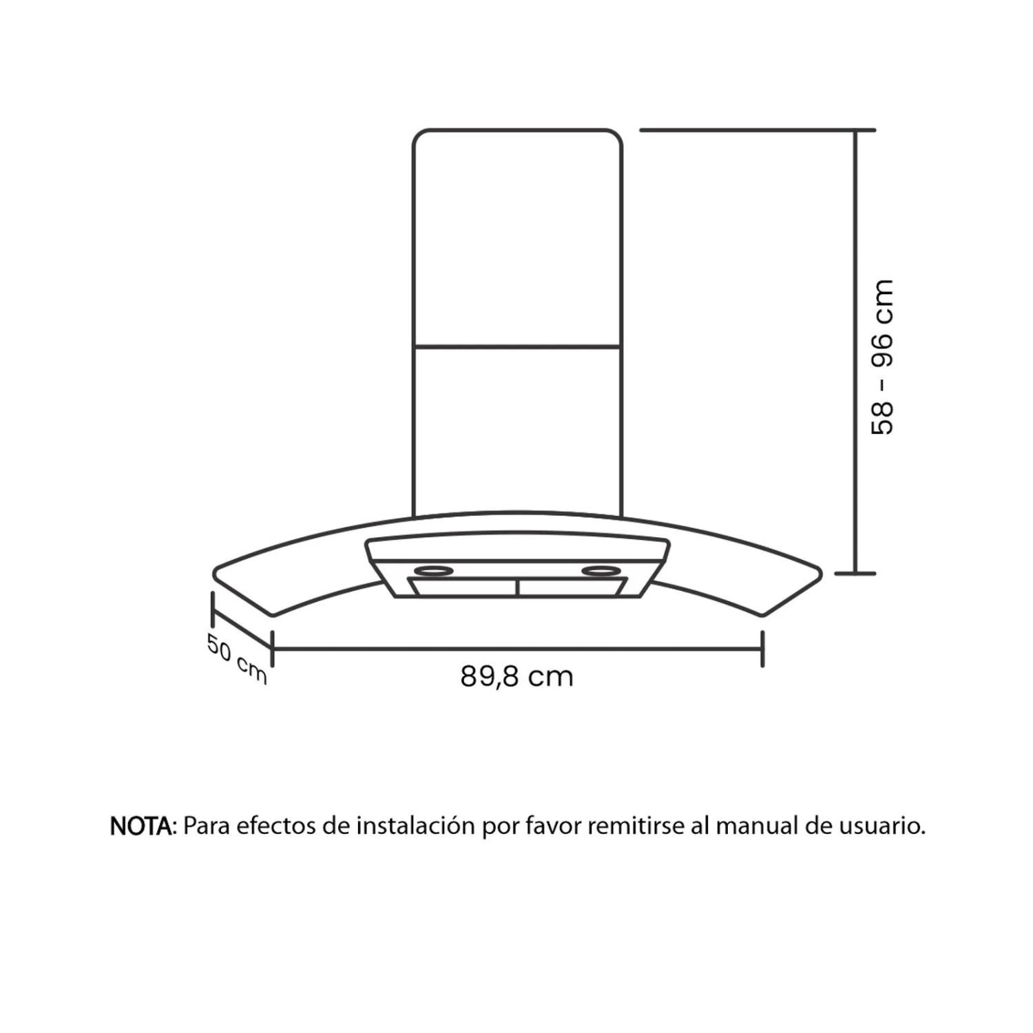 Campana Recirculadora HACEB 90cm 3 Vel Vidrio Inox - Image 8