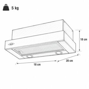 Campana Retractil HACEB 60cm Pared 3 Vel Inox - Image 6