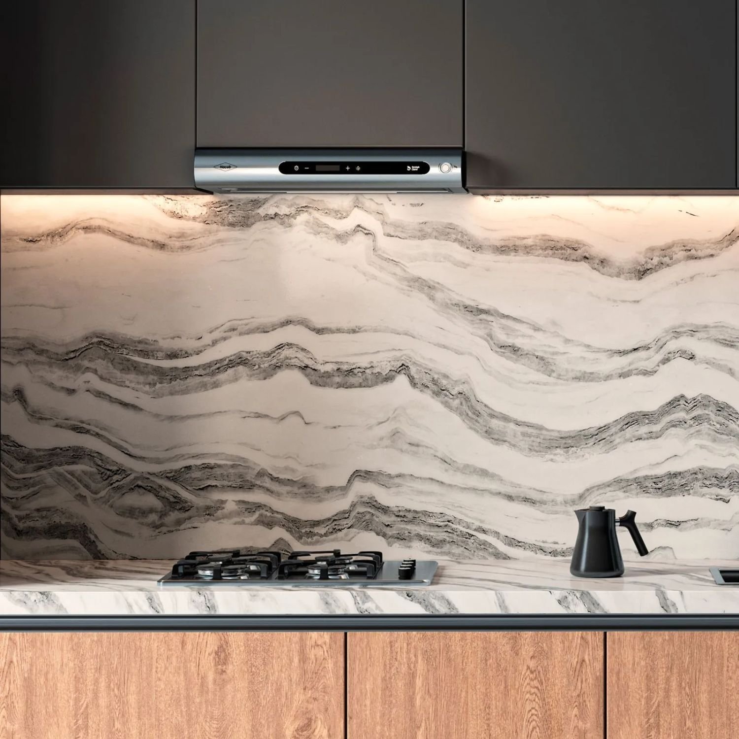 Campana Recirculadora HACEB 60cm Pared TOFU Inox - Image 4