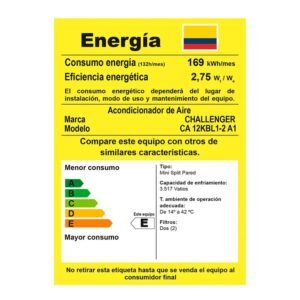 Aire Acondicionado 12000 BTU On/Off 115V CHALLENGER 12KBL1 - Image 8