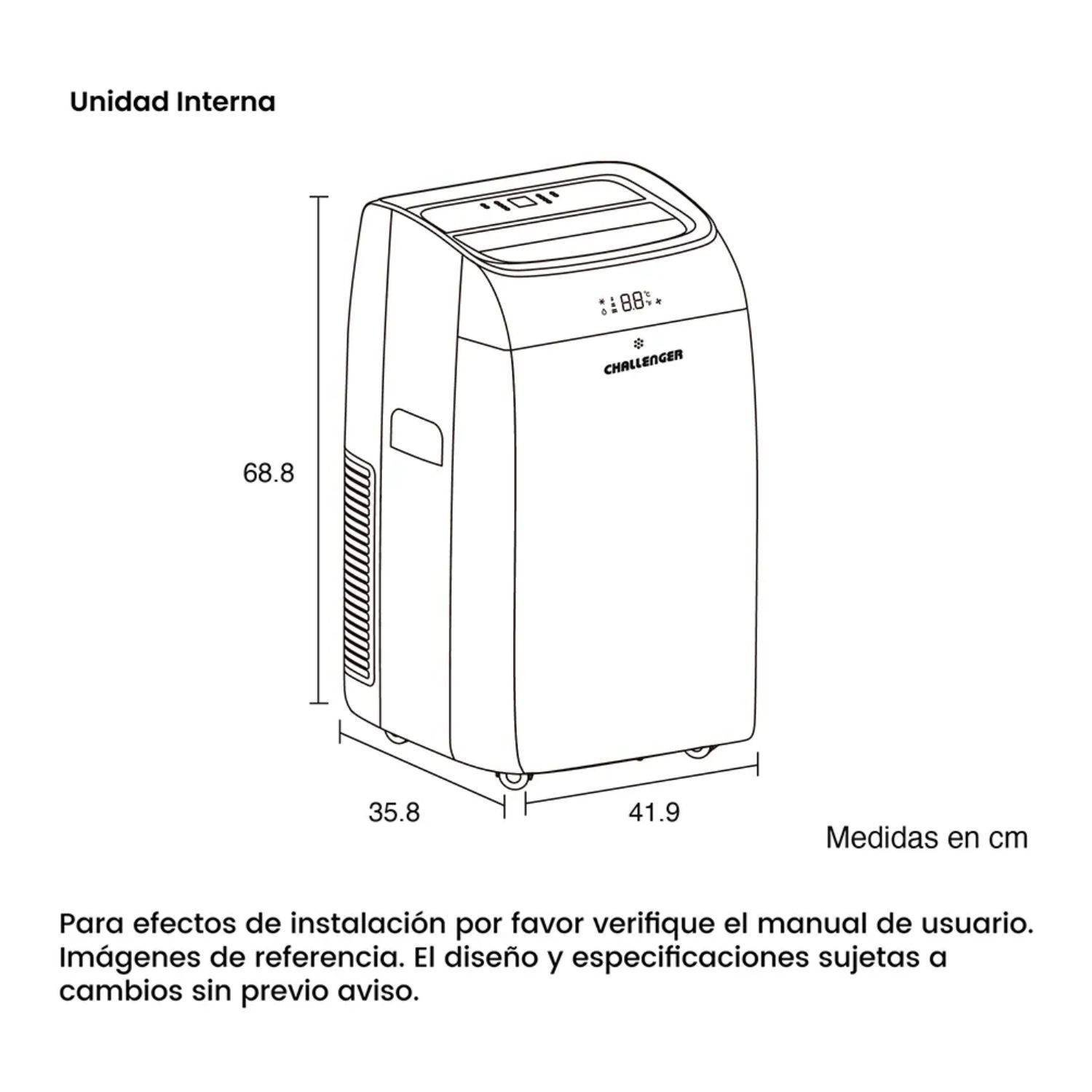 Aire Acondicionado 12000 BTU Portátil 115V CHALLENGER 12KBL1 - Image 8