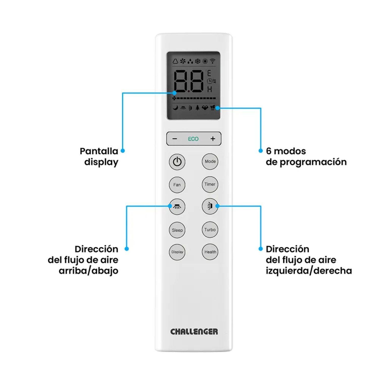 Aire Acondicionado 12000 BTU On/Off 220V CHALLENGER CA12KBL2 - Image 4
