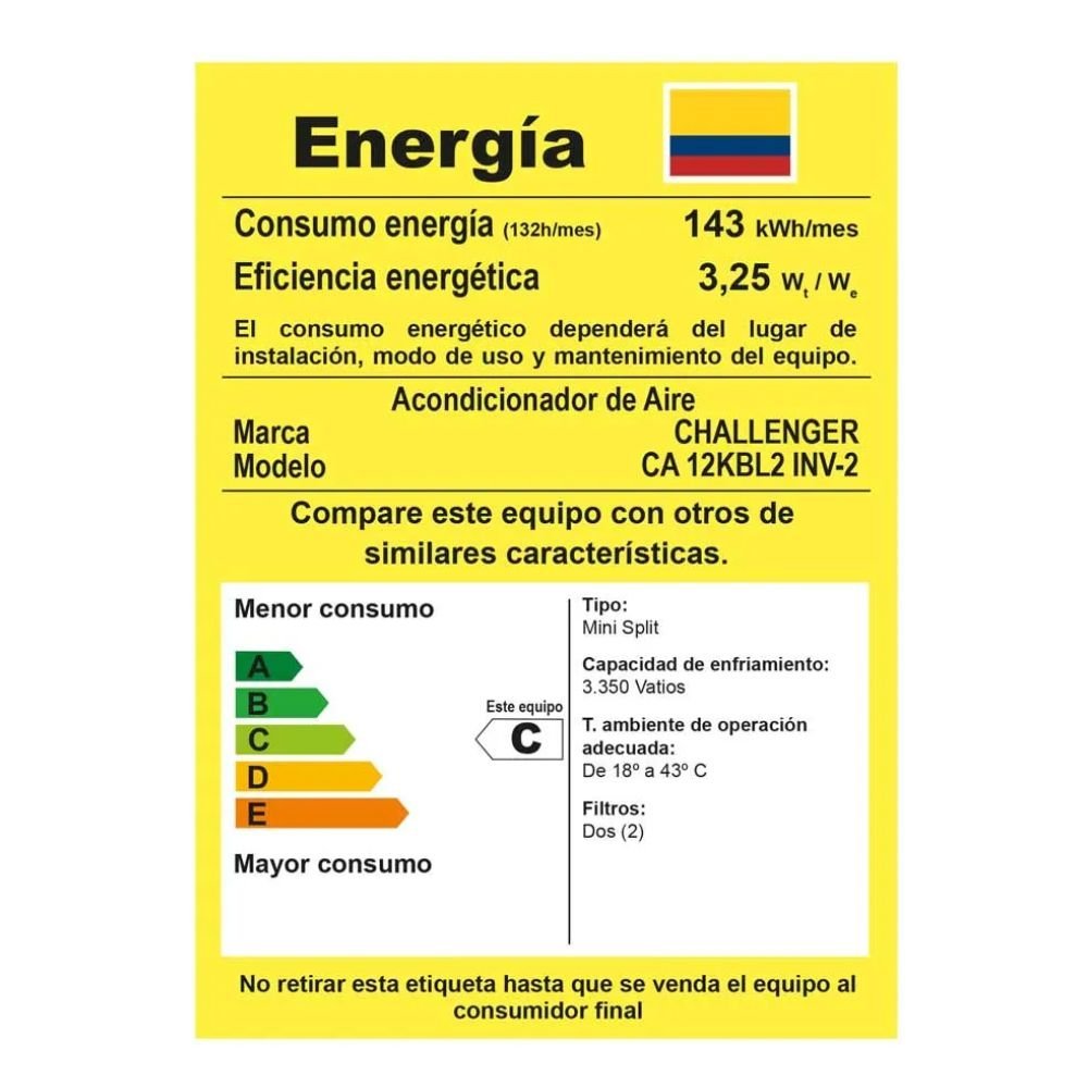 Aire Acondicionado 12000 BTU Inverter 220V CHALLENGER 2KBL2 - Image 5