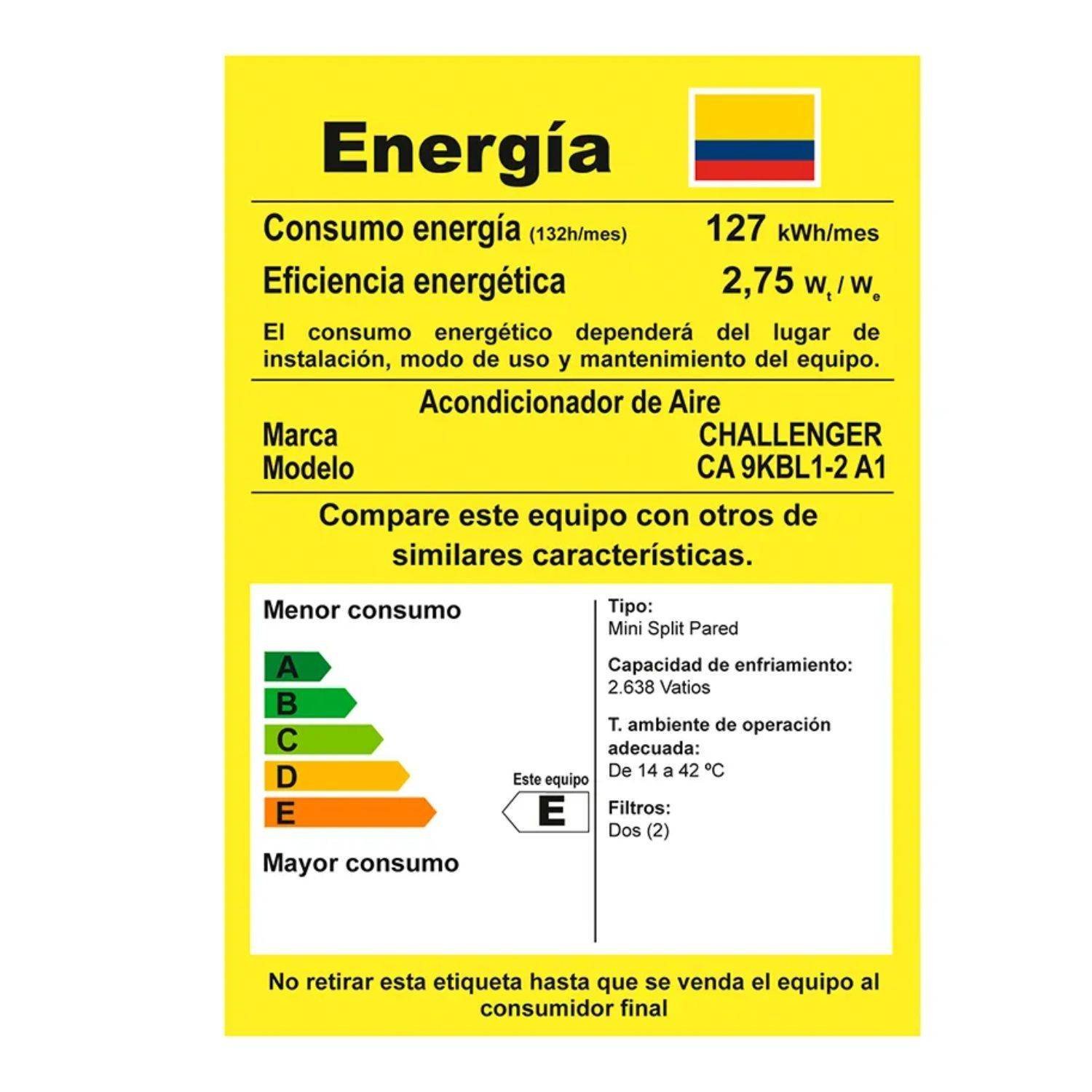 Aire Acondicionado 9000 BTU On/Off 115V CHALLENGER CA_9KBL1 - Image 8