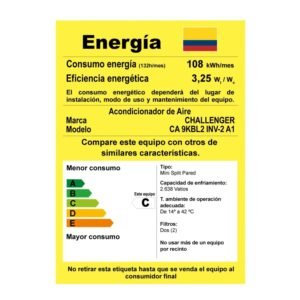 Aire Acondicionado 9000 BTU Inverter 220V CHALLENGER Blanco - Image 8