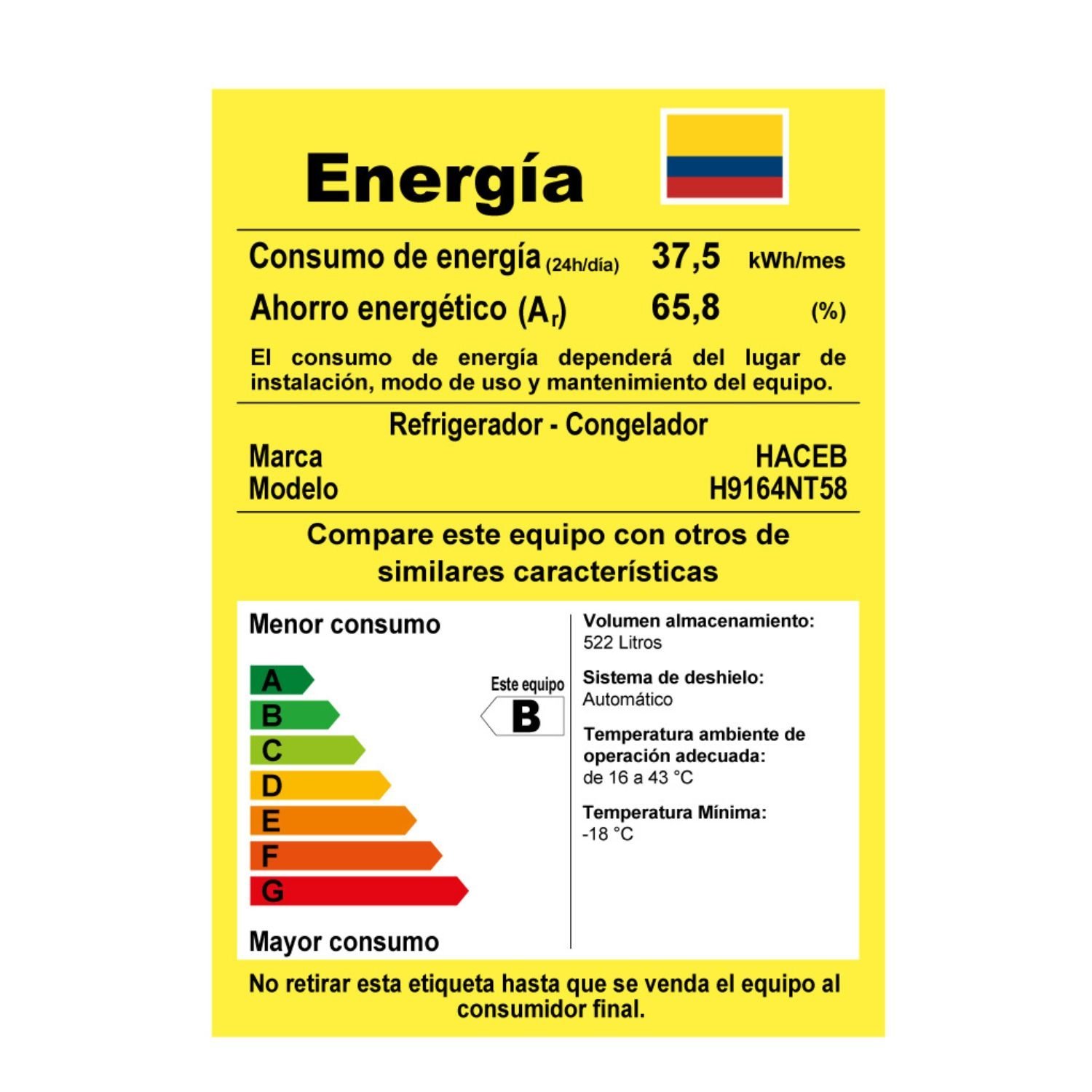 Nevecon HACEB No Frost 586 Litros MOSCU 586 SE PD NE Negro - Image 8