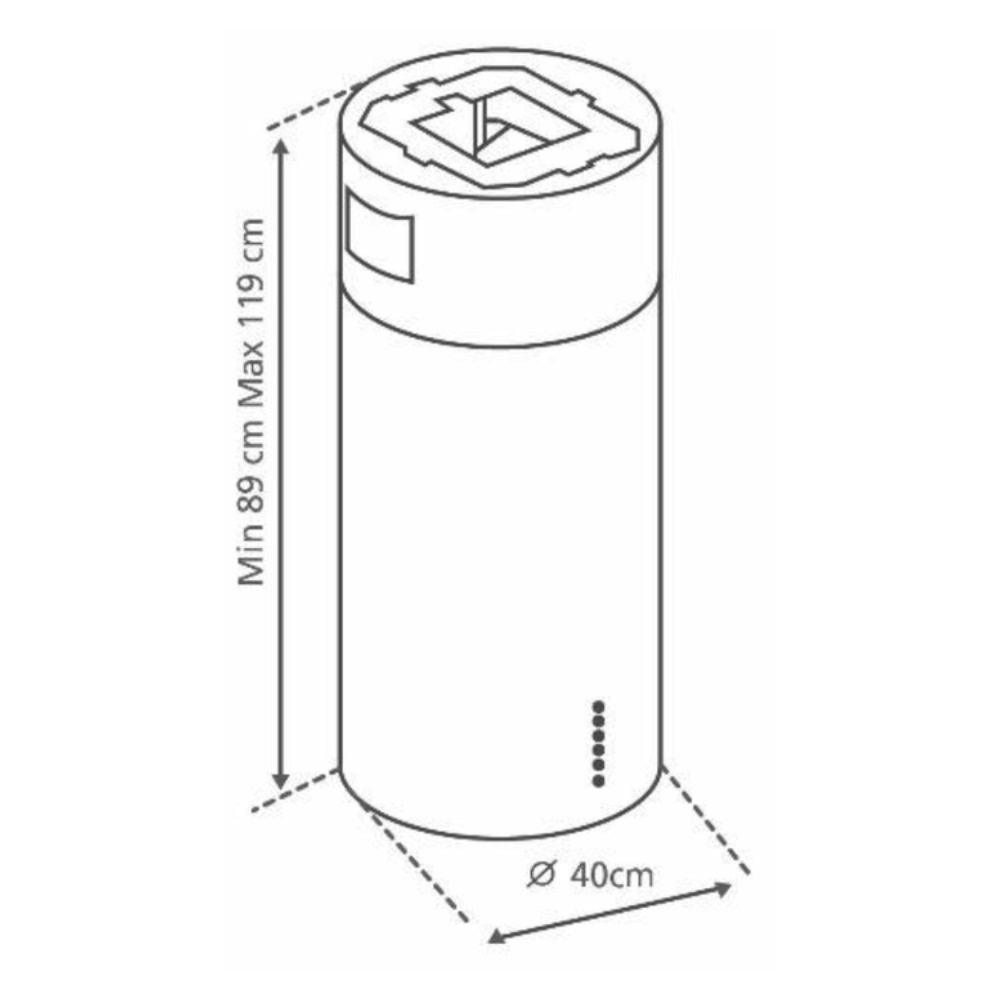 Campana de Isla Extractora GE 40cm CGCI400I0 Gris - Image 6