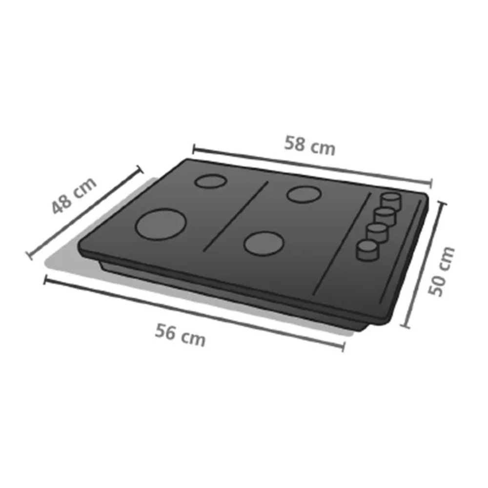 Estufa GE 60cm 4 Puestos Gas Natural CGG6020V1 Vidrio Negro - Image 4