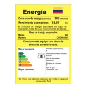 Estufa GE 60 cm 4 Puestos Gas Natural CGG6025V1 Negro - Image 7