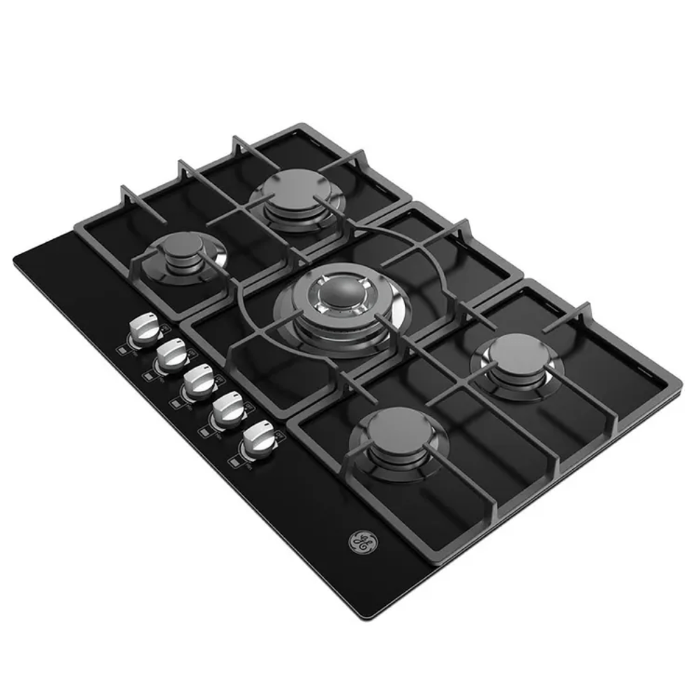 Estufa GE 77cm 5 Puestos Gas Natural CGG7715V2 Vidrio Negro - Image 3