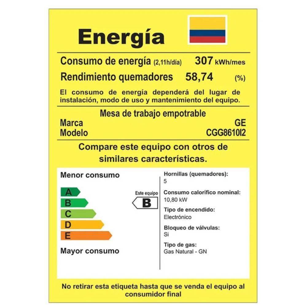 Estufa GE 86 cm 5 Puestos Gas Natural CGG8610I2 Inox - Image 7