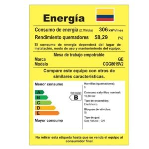 Estufa GE 86cm 5 Puestos Gas Natural CGG8615V2 Vidrio - Image 6
