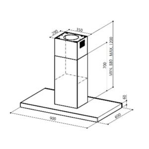 Campana Extractora GE 90 cm Tipo Isla CGP9019I6I Acero - Image 8