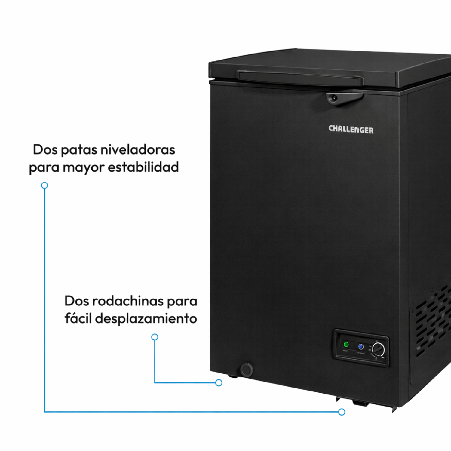 Congelador CHALLENGER Horizontal 97 Litros CH-100 Negro - Image 3