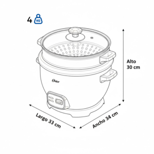 Olla Arrocera OSTER 10 Tazas Electrica CKSTRC5731W Blanco - Image 9