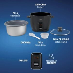 Olla Arrocera OSTER 10 Tazas Eléctrica CKSTRCB10DFBLK Negro - Image 7