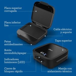 Sanduchera OSTER 750w LED CKSTSM400 Negro - Image 8