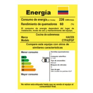 Estufa de Mesa HACEB Gas Propano 2 Puestos Plata - Image 6