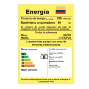 Estufa de Mesa HACEB 2 Puestos Gas Natural Gris - Image 4
