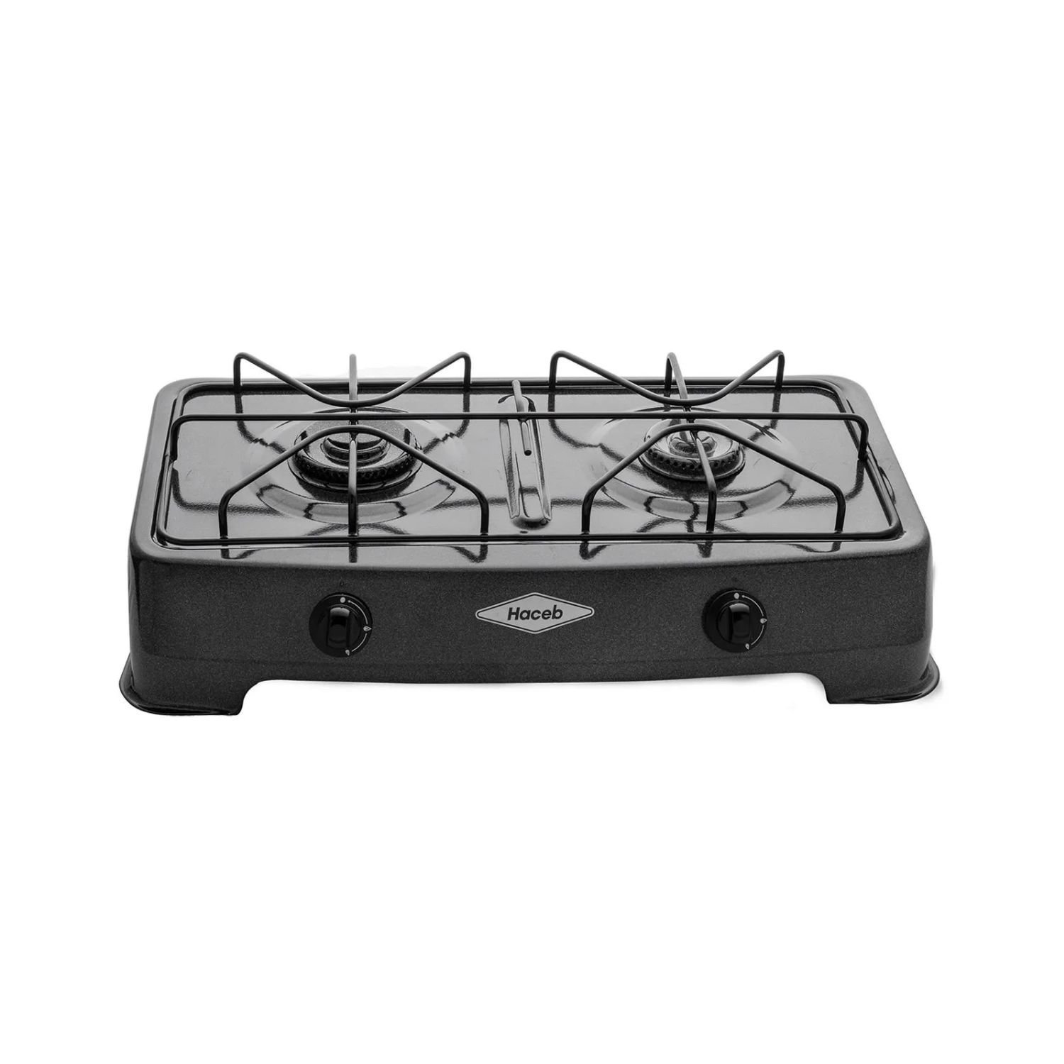 Estufa de Mesa HACEB 2 Puestos Gas Propano Gris