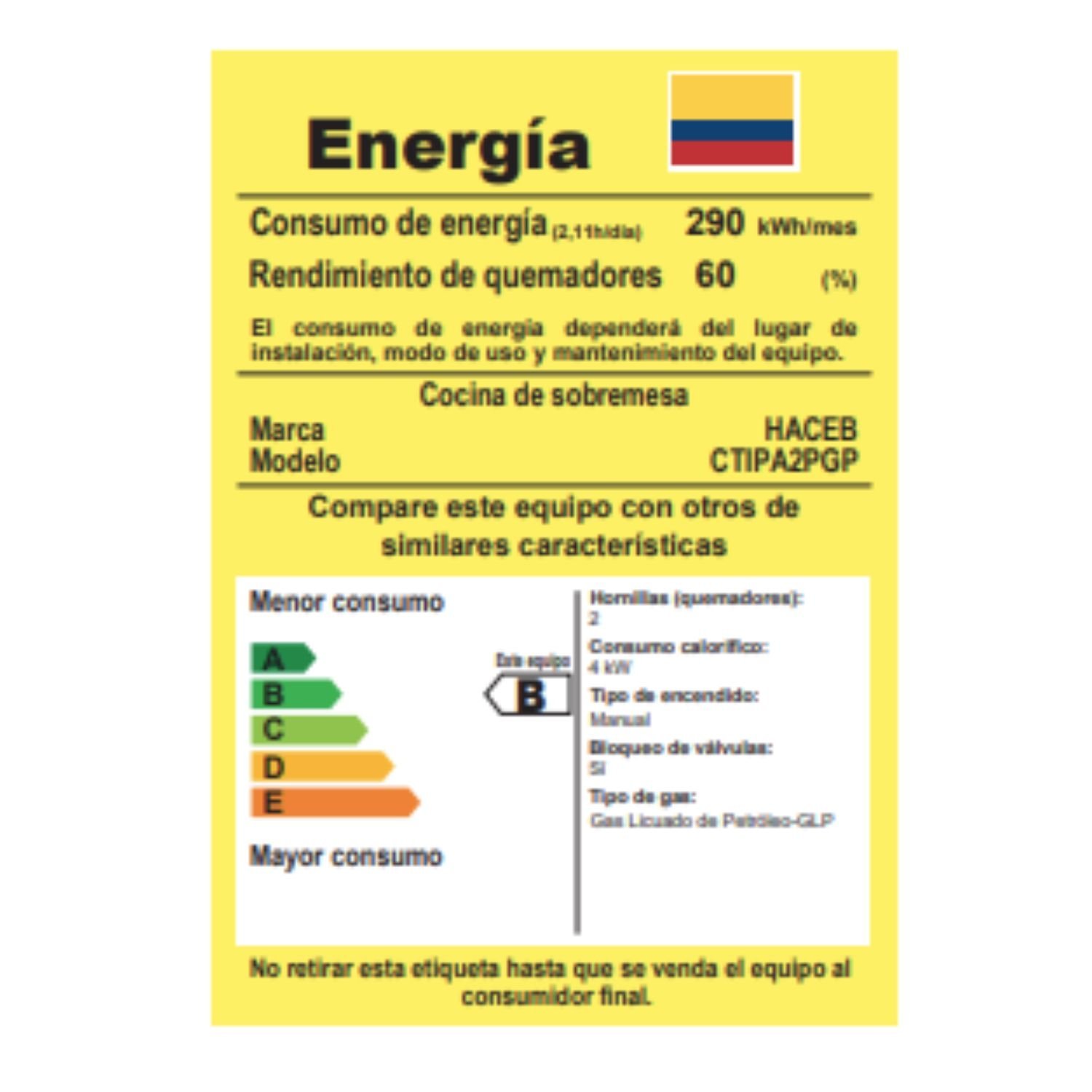 Estufa de Mesa HACEB 2 Puestos Gas Propano Gris - Image 4