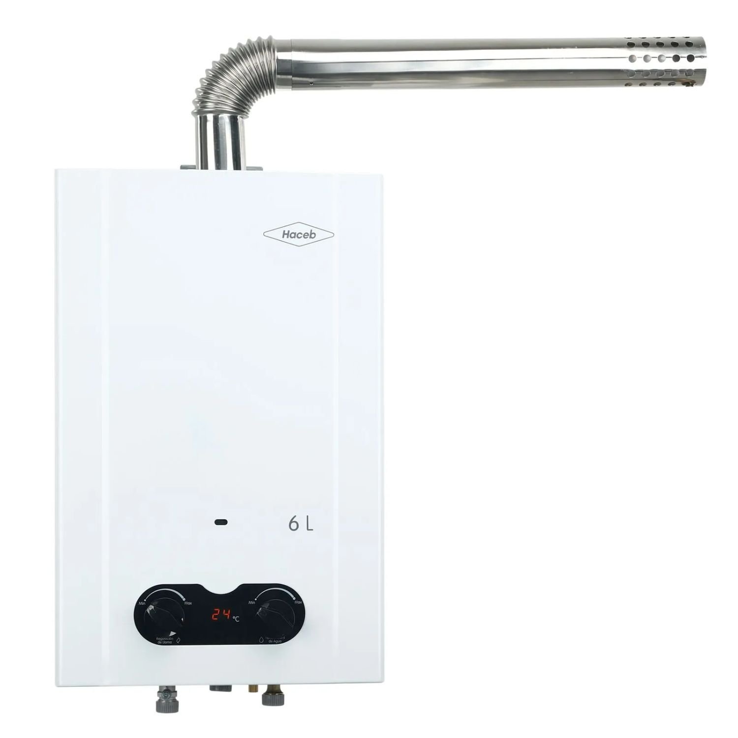 Calentador de Agua Gas Natural 6Lt Tiro Forzado HACEB Blanco