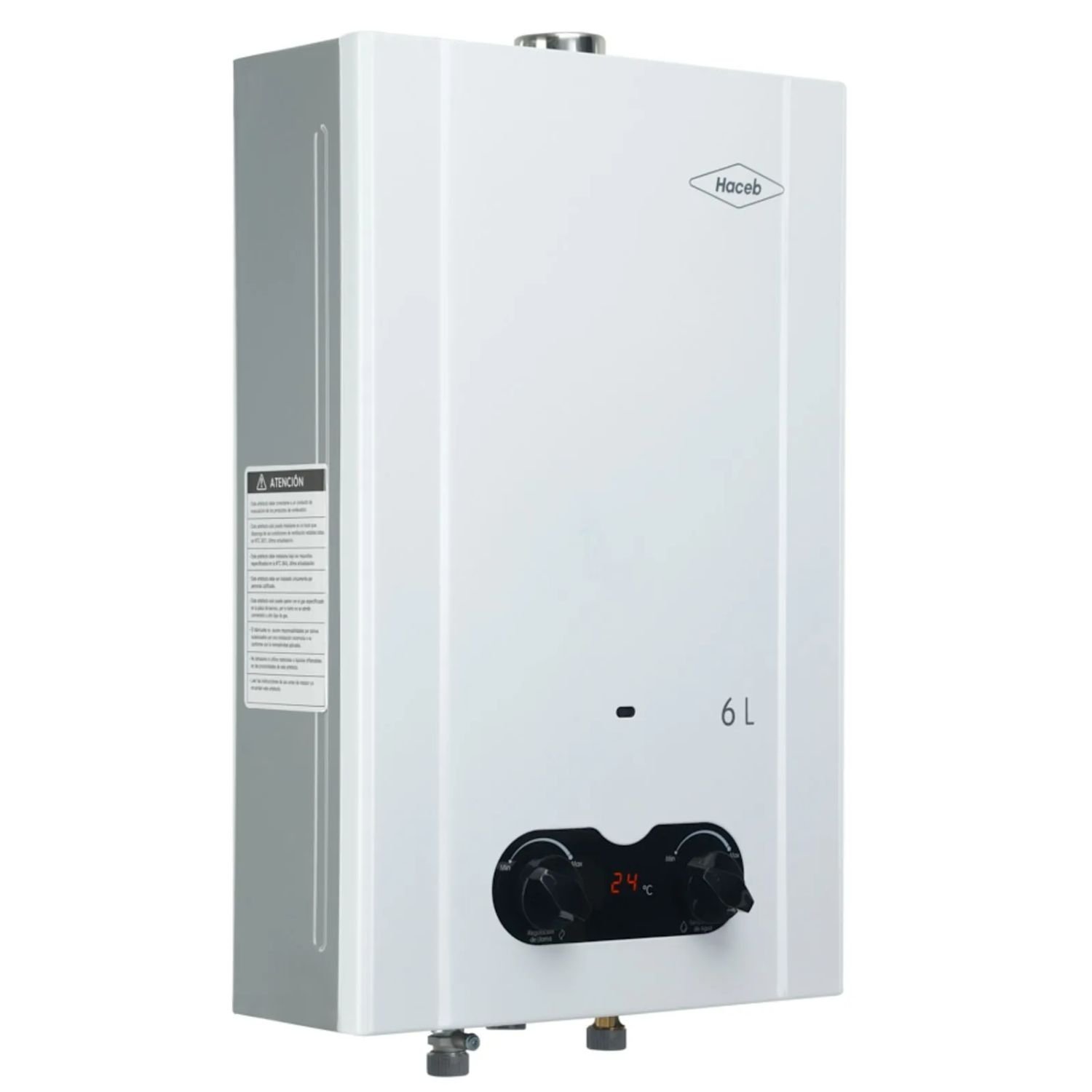 Calentador de Agua Gas Natural 6Lt Tiro Forzado HACEB Blanco - Image 6