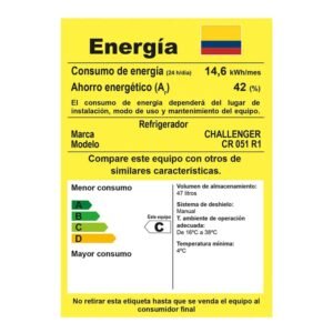 Minibar Challenger Frost 50.5 Litros Una Puerta CR-051 Gris - Image 8