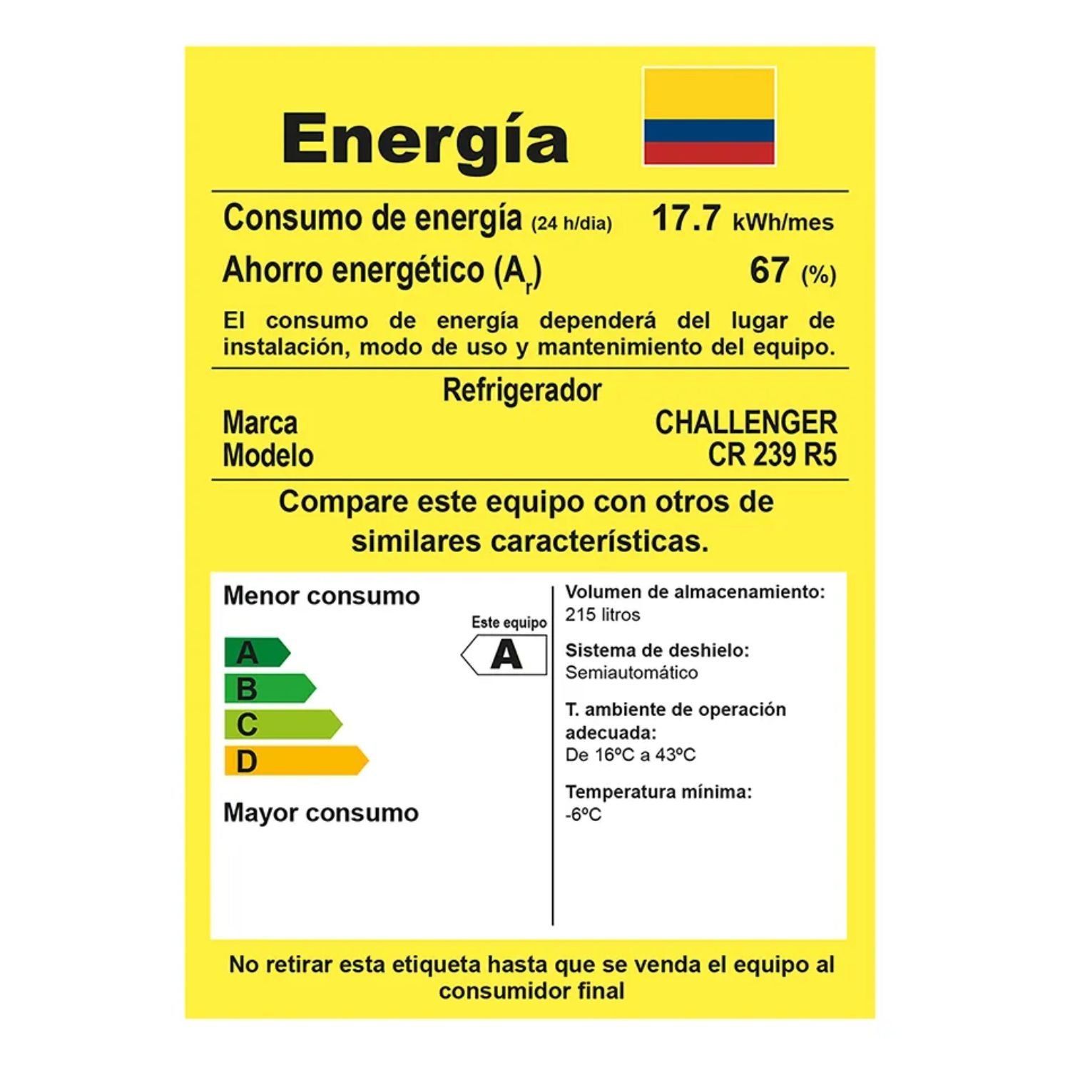 Nevera Challenger Frost 239 Lt Dispensador Agua CR-239 Gris - Image 7