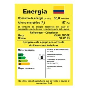 Nevera Challenger No Frost 356 Litros CR 325 Gris - Image 8