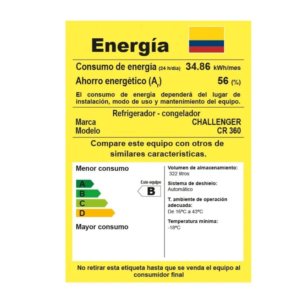 Nevera CHALLENGER No Frost 360 Litros Gris CR-360 - Image 8