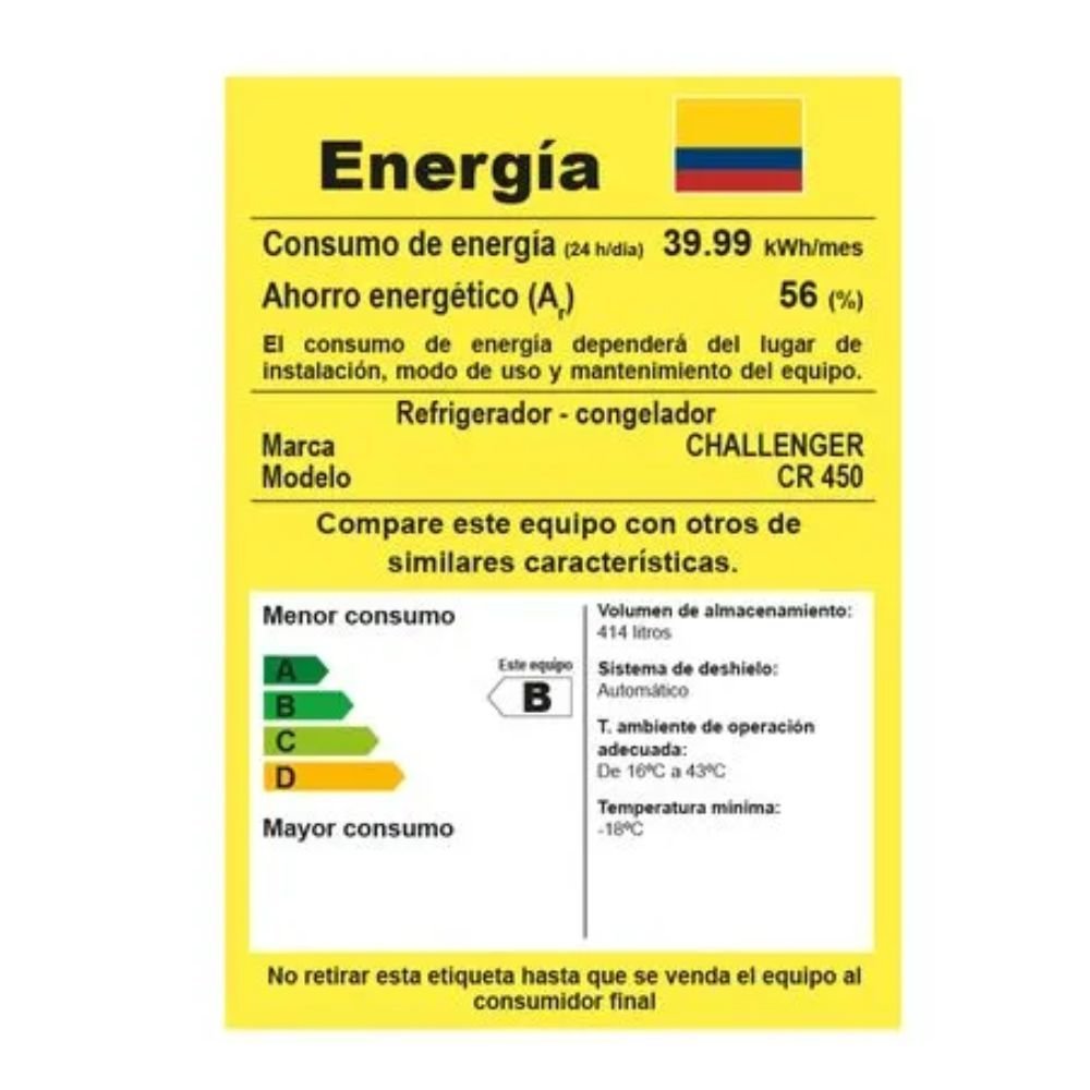 Nevera CHALLENGER No Frost 450 Litros Dorada CR-450 - Image 8