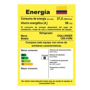 Nevera CHALLENGER No Frost 415 Litros CRA 415 Gris - Image 8
