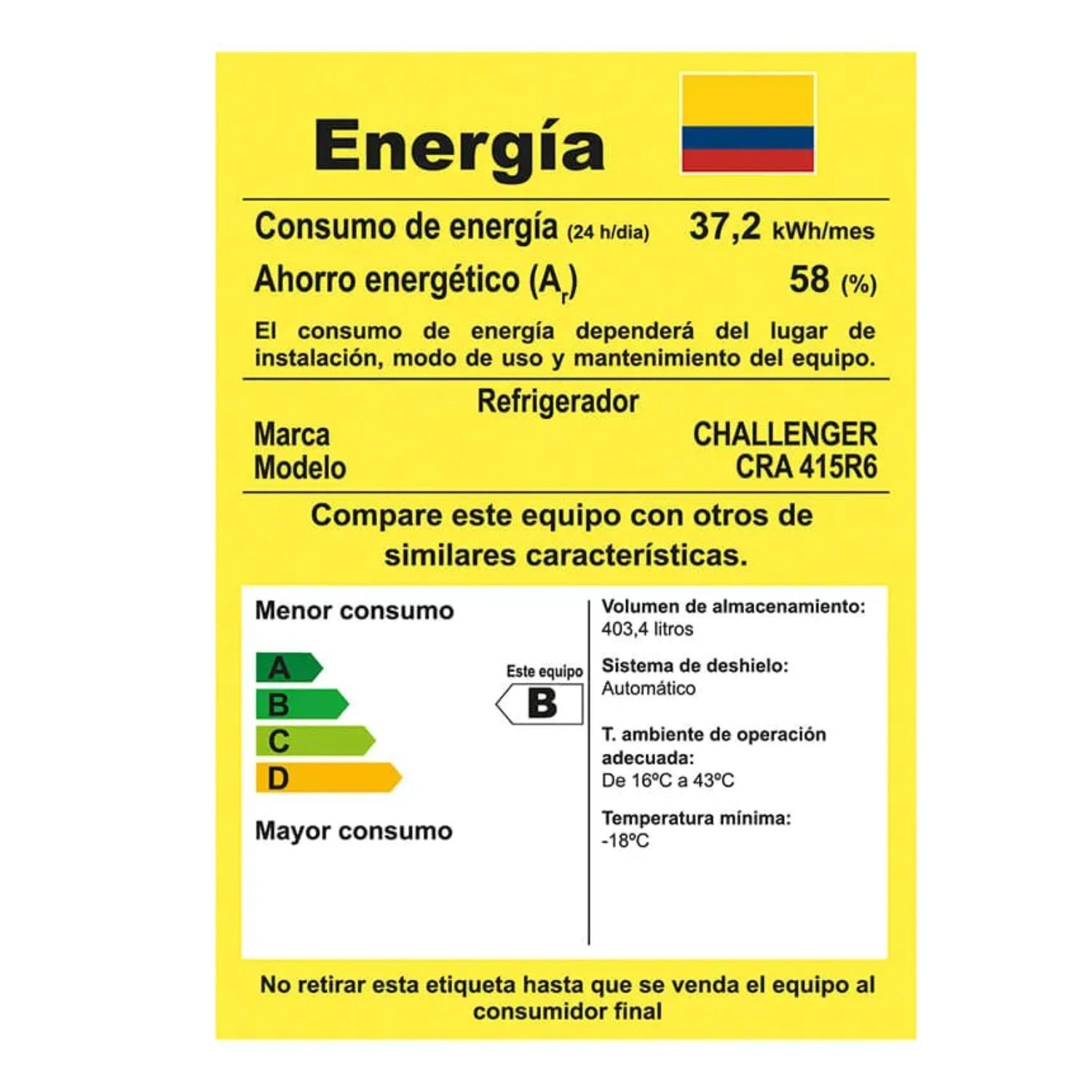 Nevera CHALLENGER No Frost 415 Litros CRA 415 Gris - Image 8