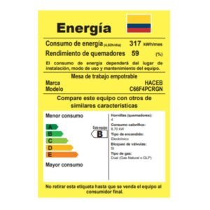 Estufa de Empotrar HACEB 66cm 4 Puestos Gas Natural Tandoori - Image 6