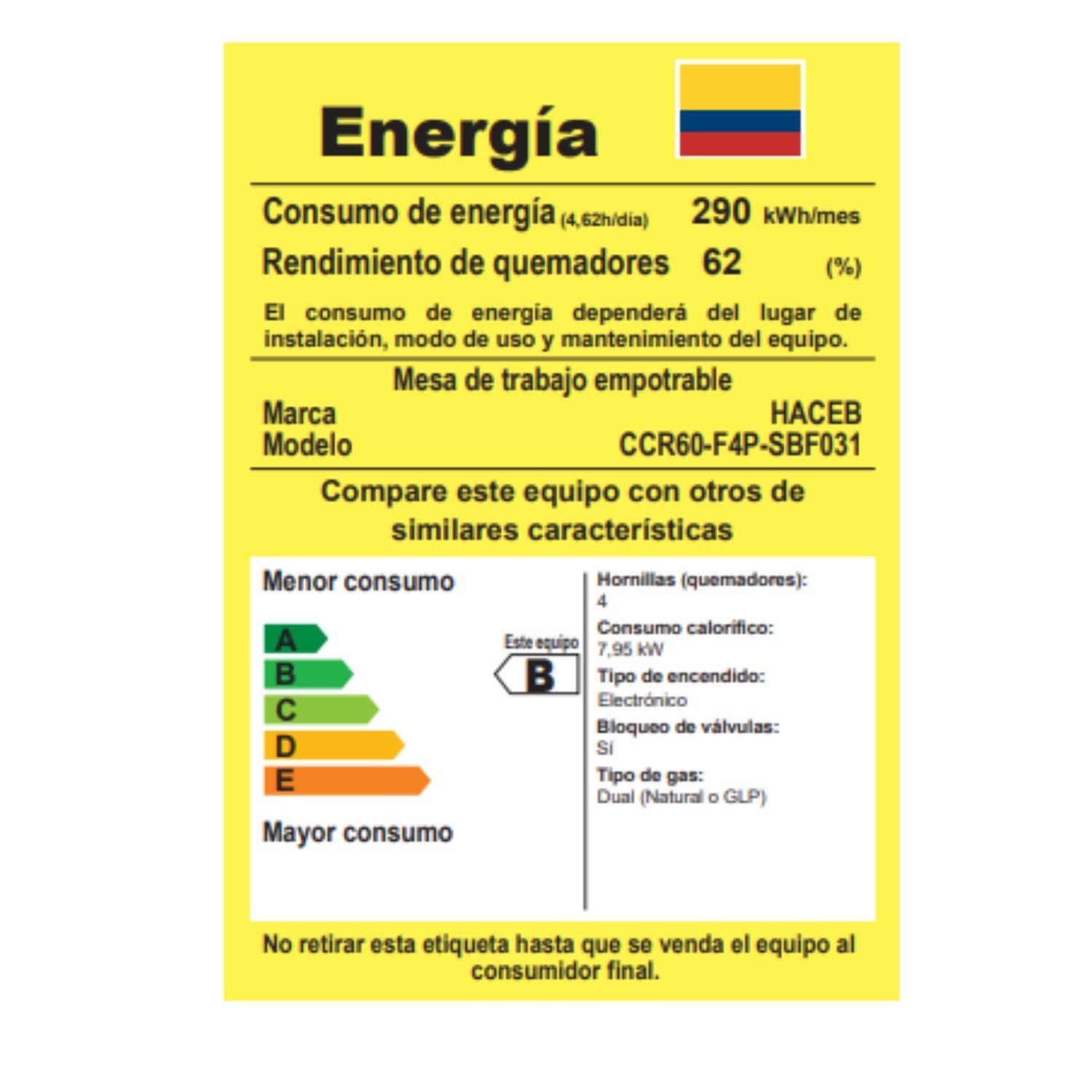 Estufa HACEB 60 cm 4 Puestos Gas Natural Cristal Negro - Image 8
