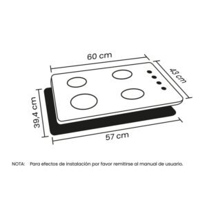 Estufa de Empotrar HACEB 60cm 4 Ptos Gas Natural Inox - Image 7