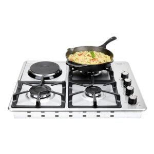Estufa HACEB 60 cm 4 Puestos Gas Natural Mixta 120V Plateado - Image 3