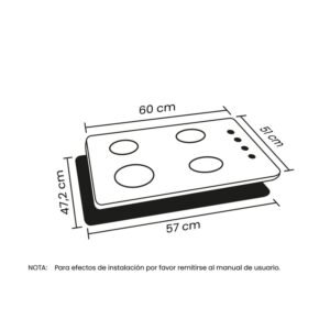 Estufa HACEB 60 cm 4 Puestos Gas Natural Mixta 120V Plateado - Image 7