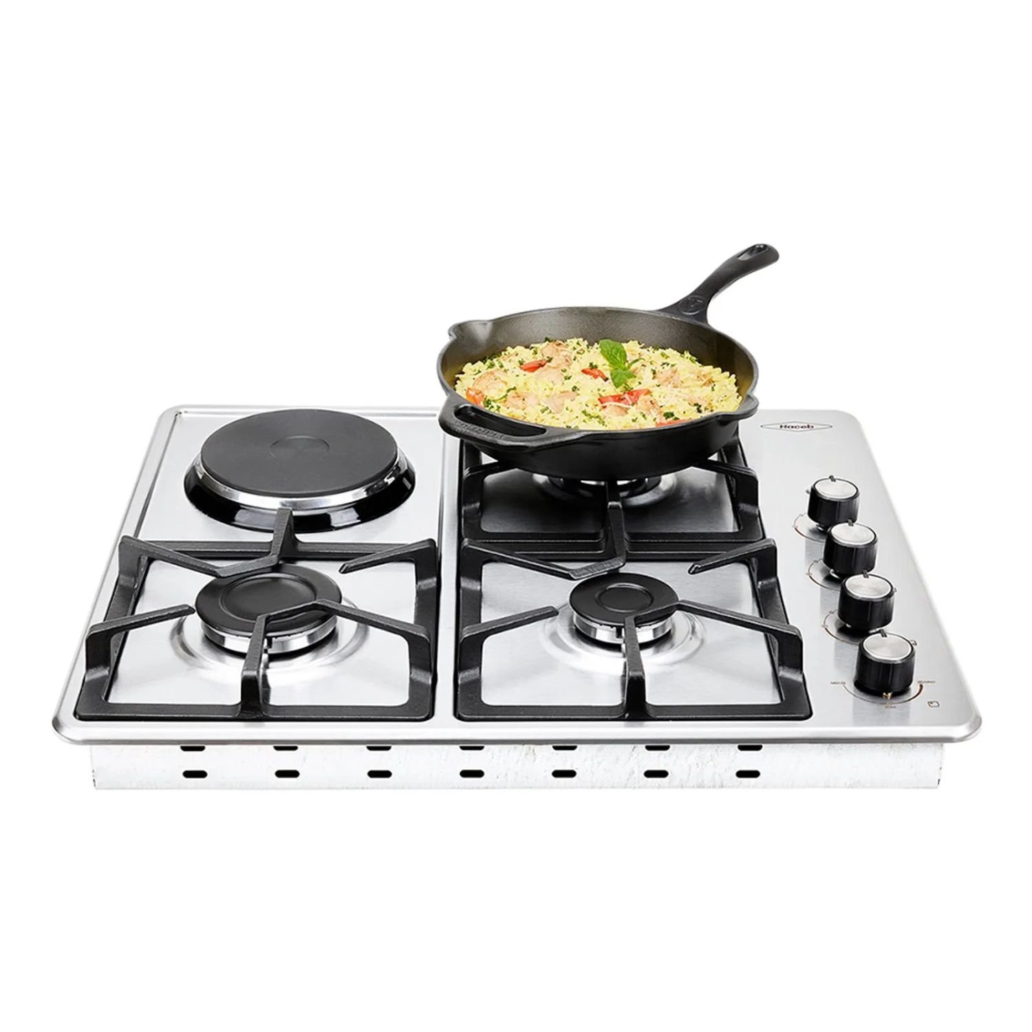 Estufa HACEB 60 cm 4 Puestos Gas Propano Mixta 120V Plateado - Image 3