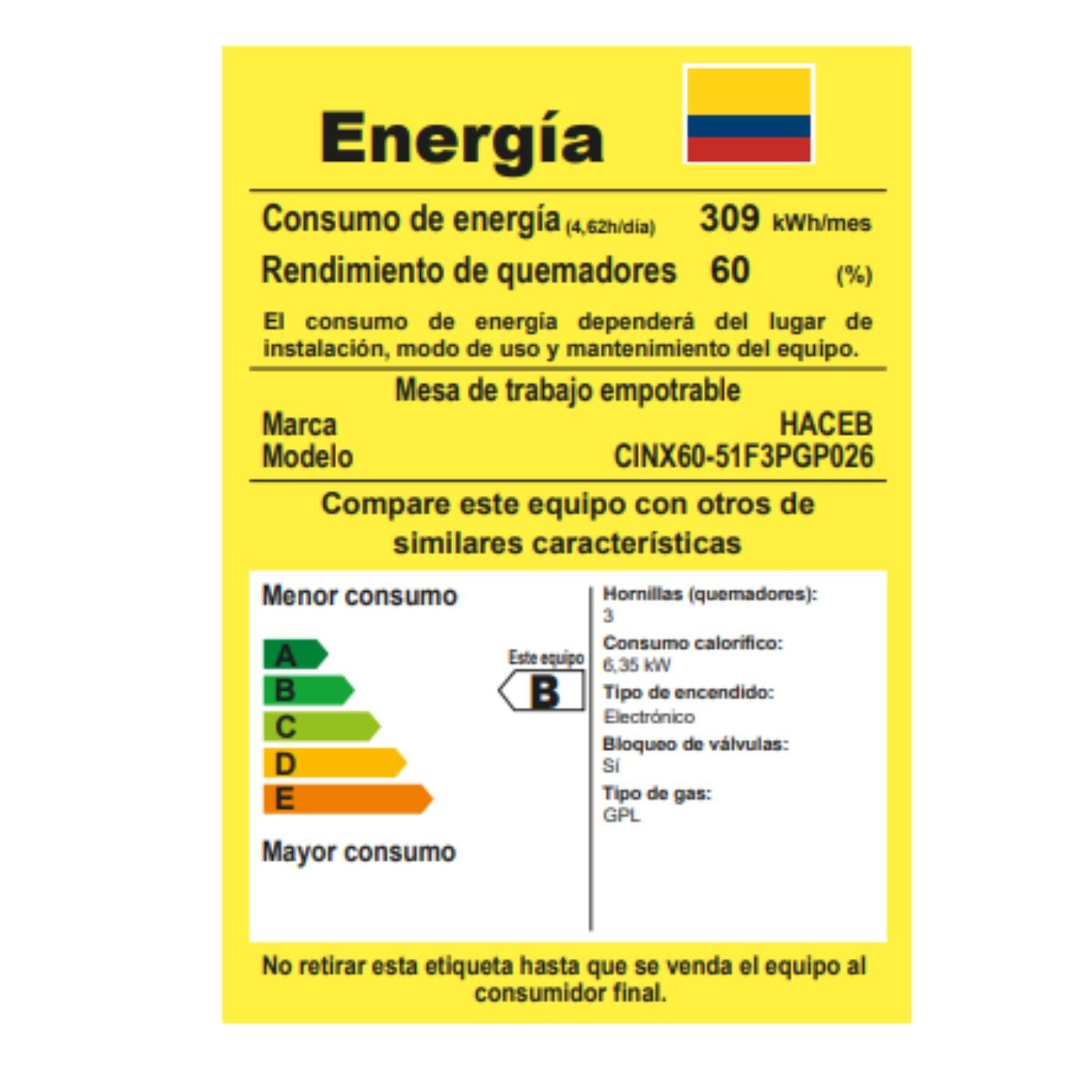 Estufa HACEB 60 cm 4 Puestos Gas Propano Mixta 120V Plateado - Image 8