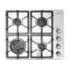 Estufa HACEB 60 cm 4 Puestos Gas Natural Fogon Dual Plateado