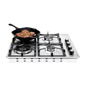 Estufa HACEB 60 cm 4 Puestos Gas Natural Fogon Dual Plateado - Image 3