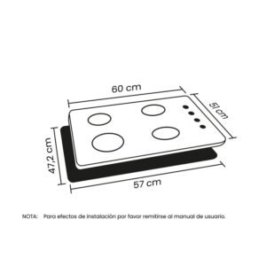 Estufa HACEB 60 cm 4 Puestos Gas Natural Fogon Dual Plateado - Image 7