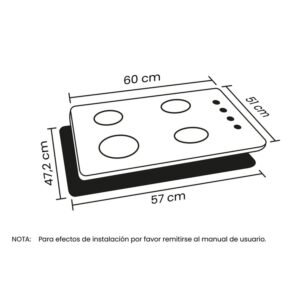 Estufa de Empotrar HACEB 60cm 4 Ptos Gas Natural Inox - Image 7