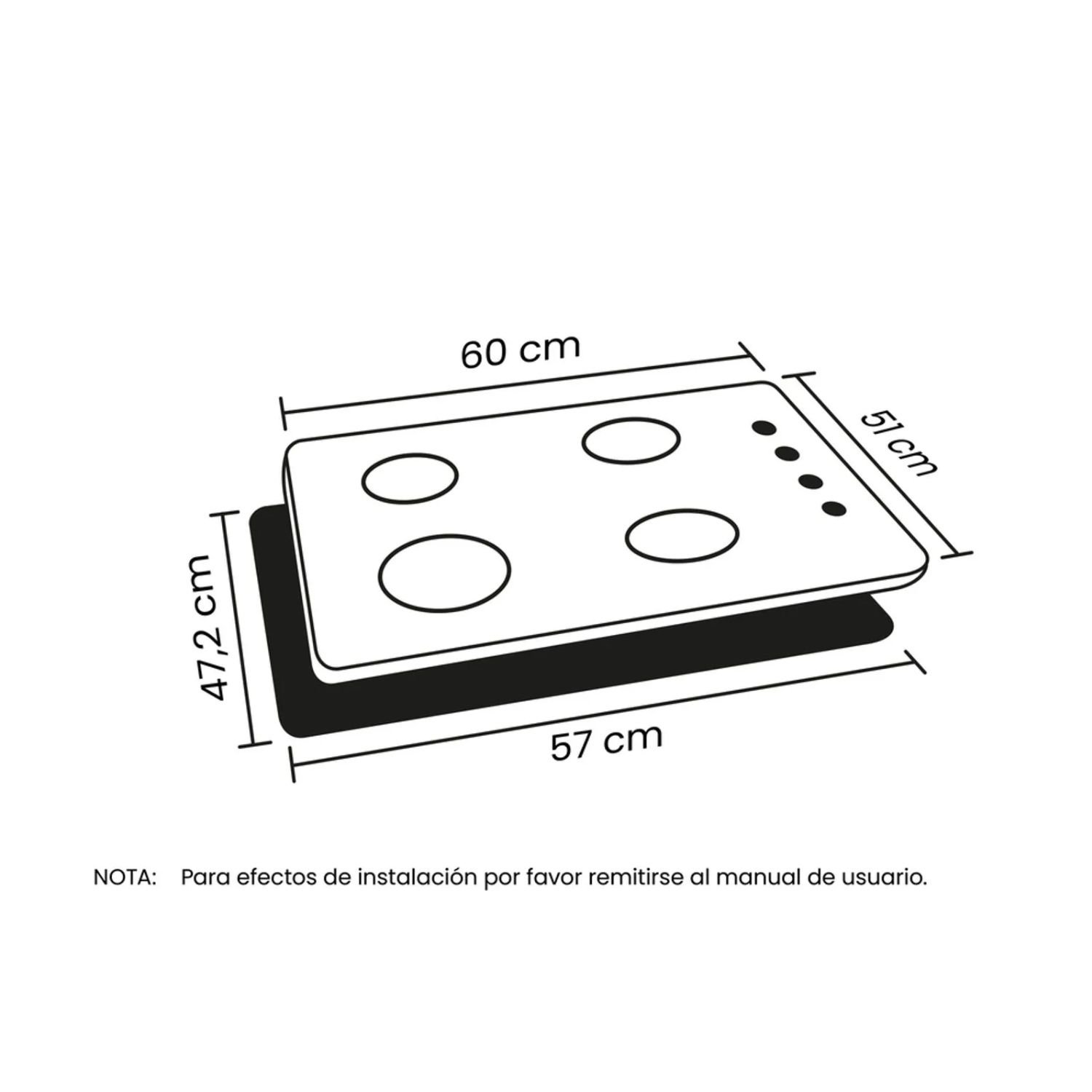 Estufa HACEB 60 cm 4 Puestos Gas Propano Plateado - Image 7
