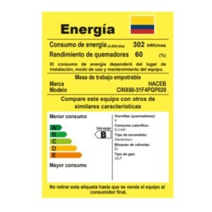 Estufa HACEB 60 cm 4 Puestos Gas Propano Plateado - Image 8