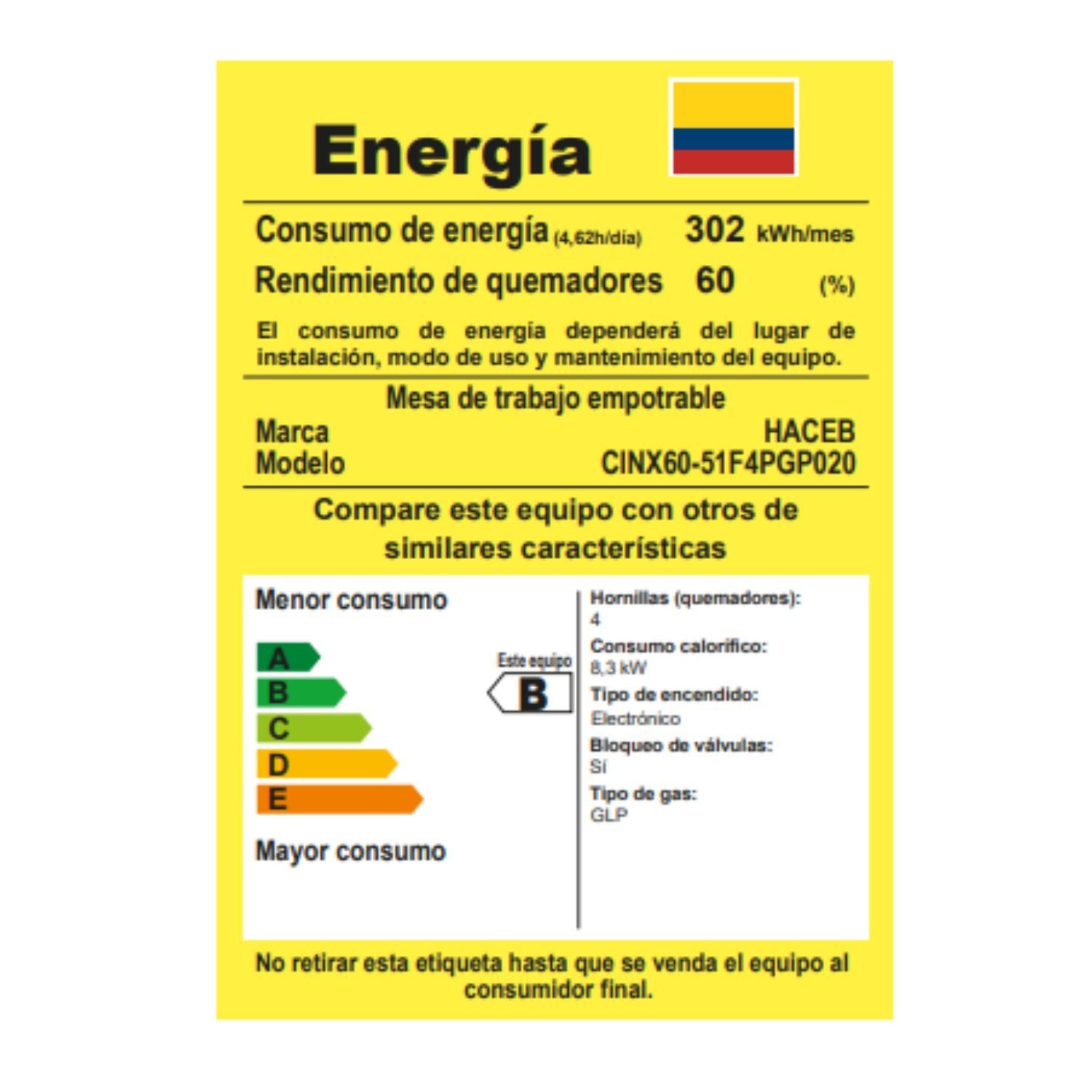 Estufa HACEB 60 cm 4 Puestos Gas Propano Plateado - Image 8