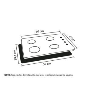Estufa HACEB 60 cm 4 Puestos Gas Natural Cristal Negro - Image 7